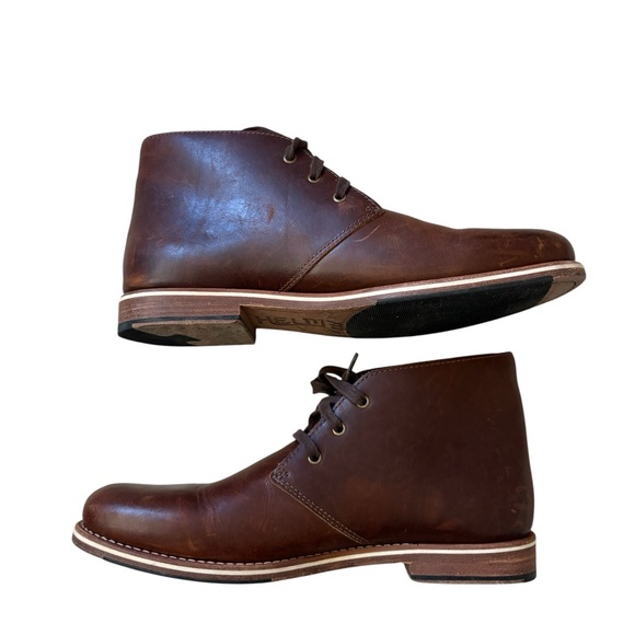 Helm Declan Premium Leather Chukka Boots Rich Brown Size 11.5